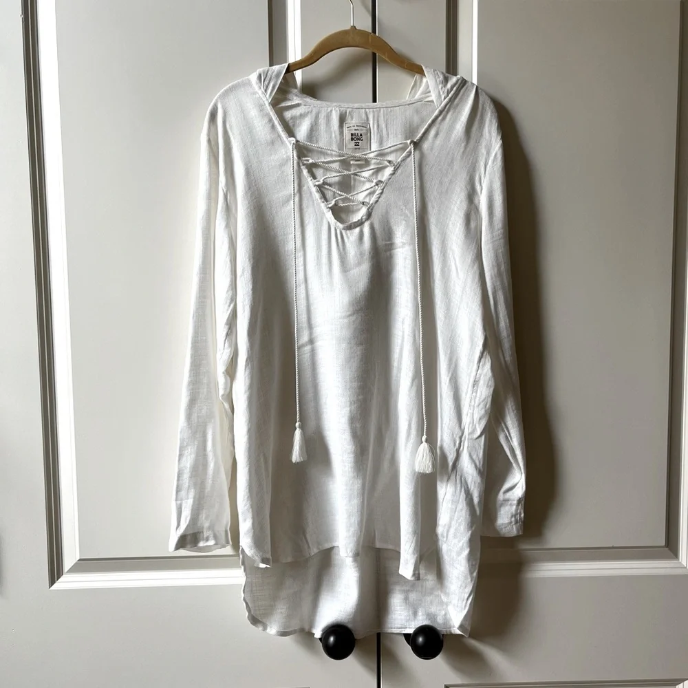 NWOT Billabong Same Story Coverup in Salt Crystal Size Large - Picture 2 of 8